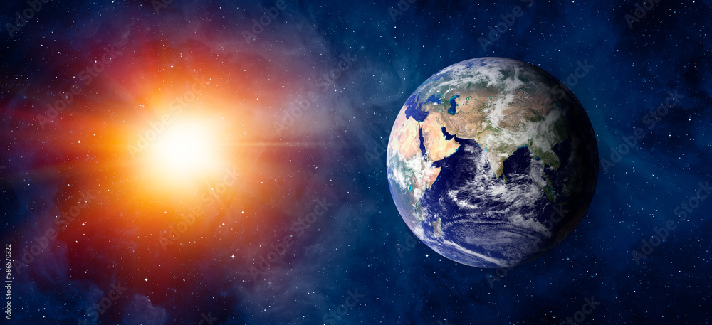 Obraz premium Planet Earth with a spectacular sunset 