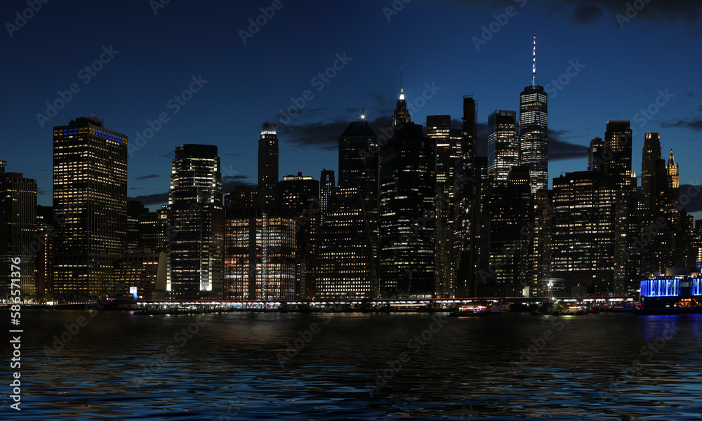 Obraz premium Panorama New York City at night