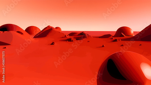 red car in the desert