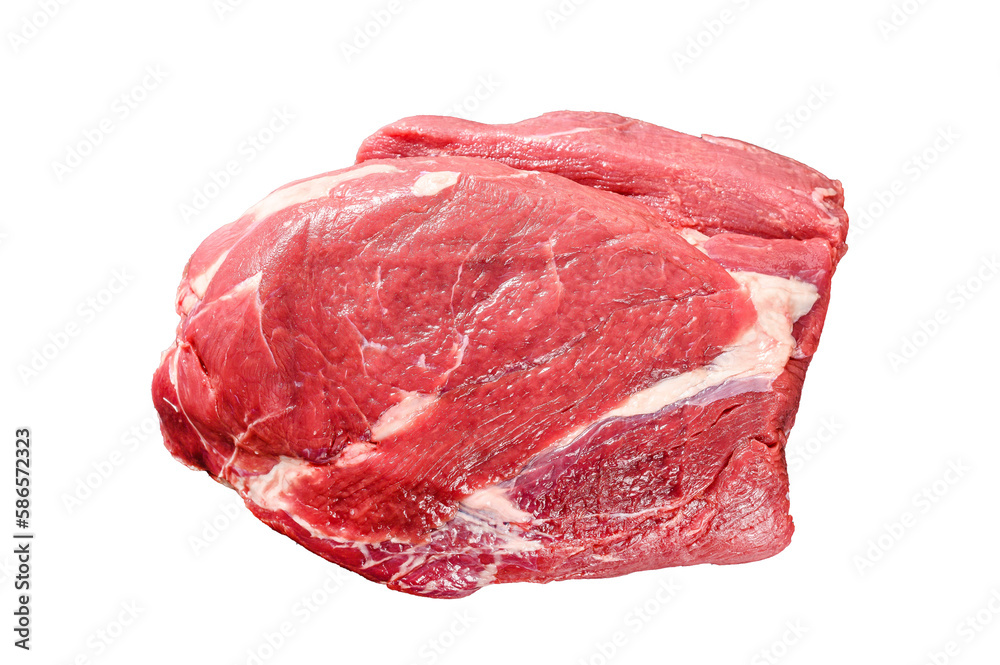 Raw brisket beef cut. Black Angus beef.  Isolated, transparent background.