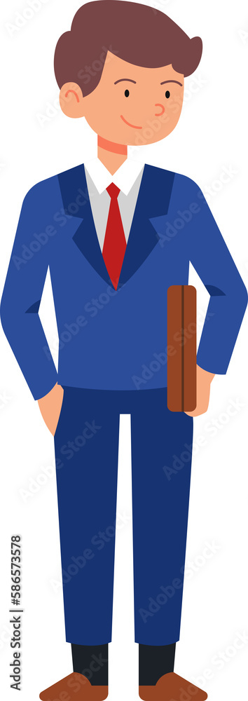 Businessman character holding bag illustration