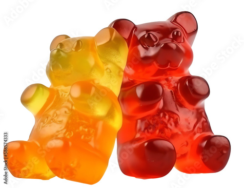 gummy bears isolated on transparent background
