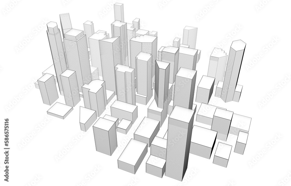 Fototapeta premium modern city architectural drawing