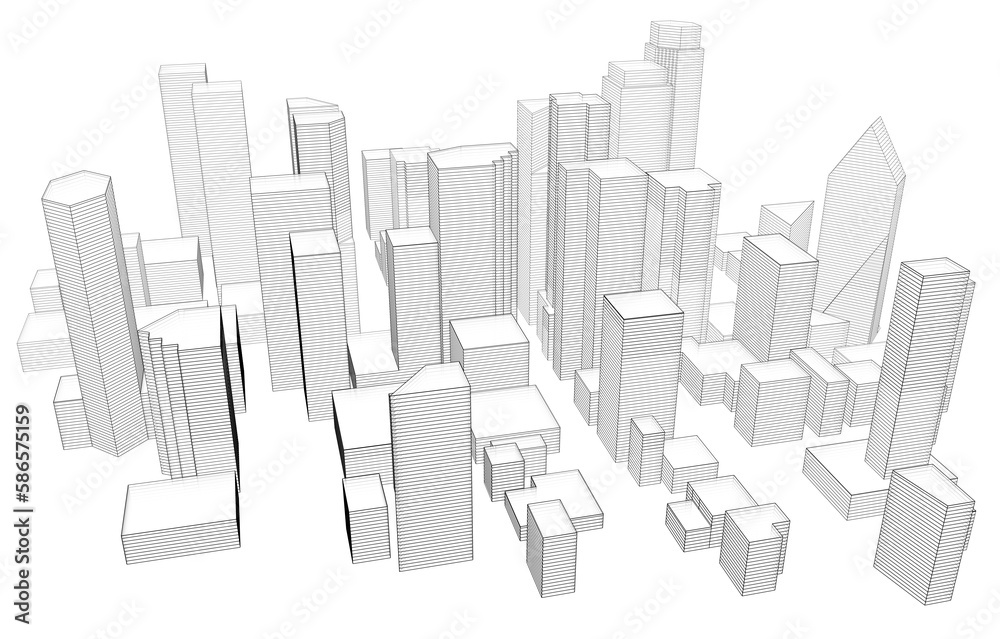 modern city architectural drawing