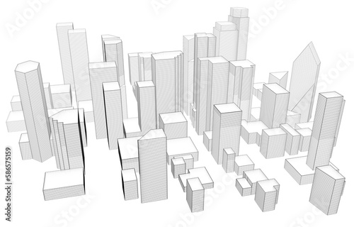 modern city architectural drawing