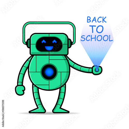 cute robot design takes out hologram for back to school