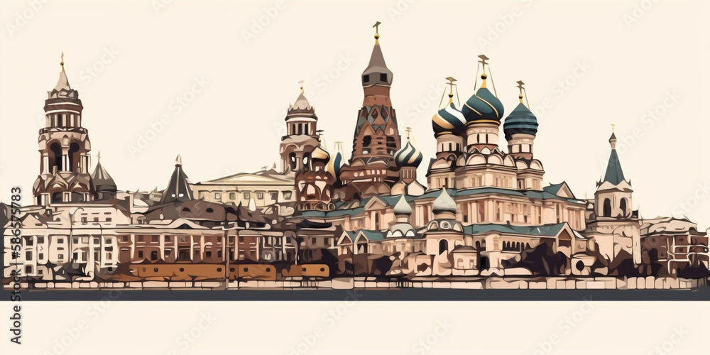 clipart traveling moscova city Generative AI