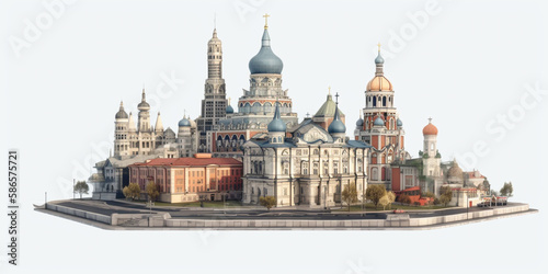 clipart traveling moscova city Generative AI photo