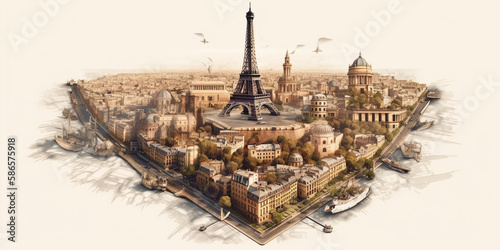 clipart traveling paris city Generative AI