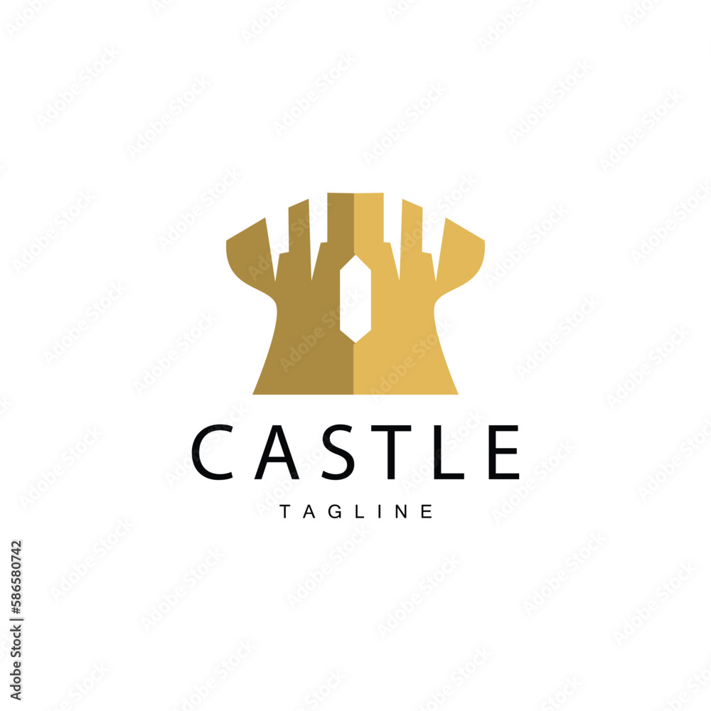 Castle Logo Elegant Luxury Simple Design, Royal Castle Vector Shield, Templet Illustration Icon Castle Logo Elegant Luxury Simple Design, Royal Castle Vector Shield, Templet Illustration Icon