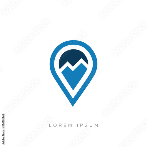 M letter location icon vector design