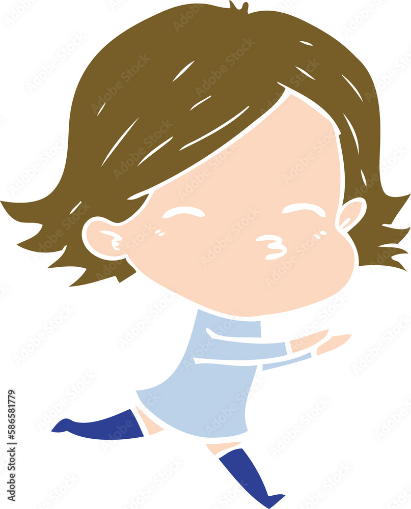 flat color style cartoon woman flat color style cartoon woman