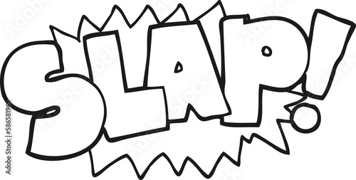 Tableau sur toile black and white cartoon slap symbol