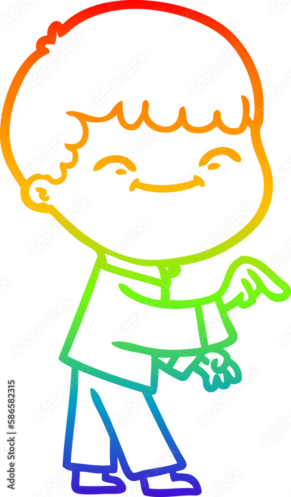 rainbow gradient line drawing cartoon happy boy rainbow gradient line drawing cartoon happy boy