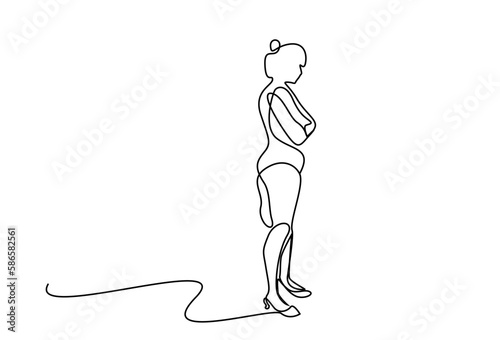 business woman female office confident manager boss assistant listening attentively standing