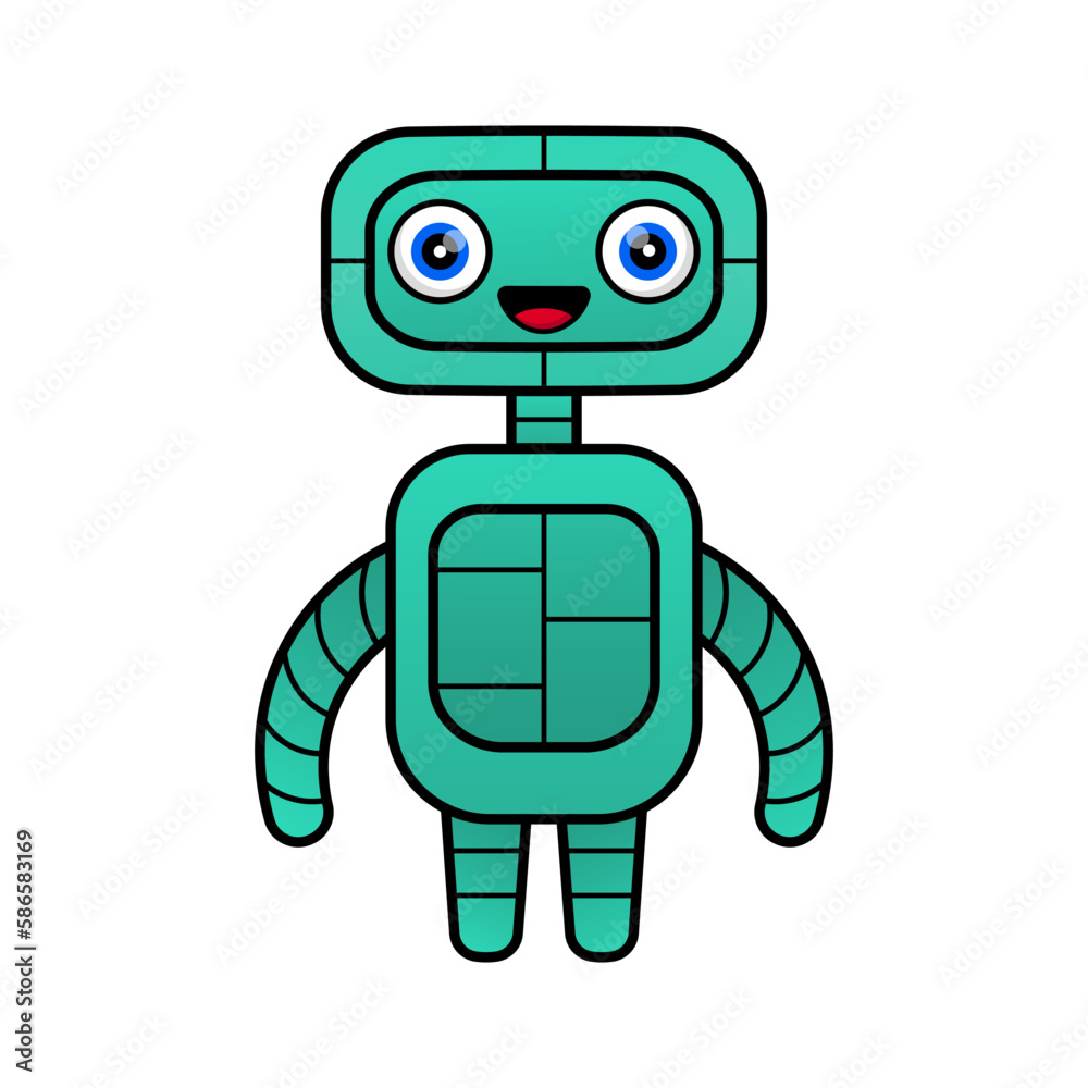Obraz premium cute vector illustration robot design
