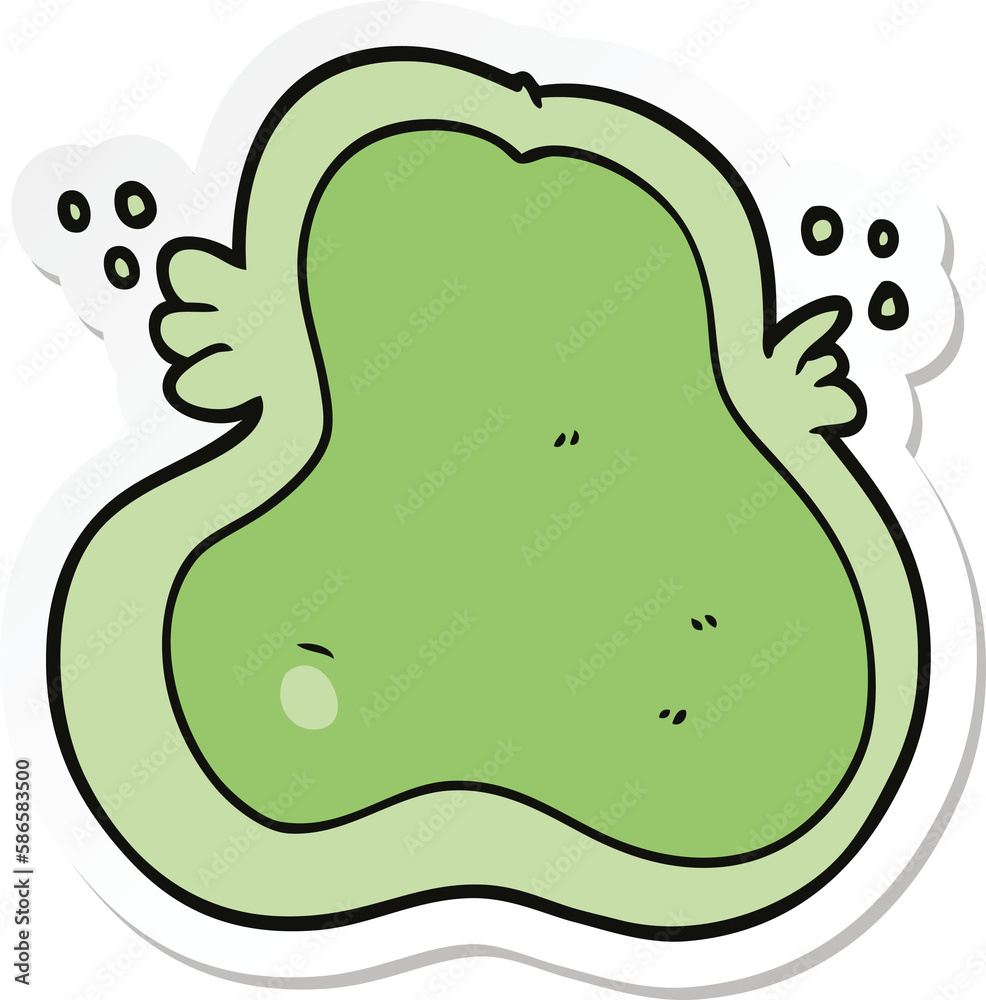 Naklejka premium sticker of a cartoon amoeba