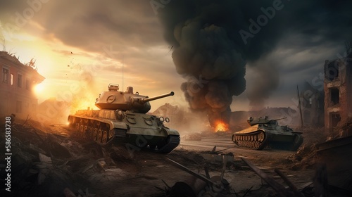 Explosive Tank Battle on the Frontline - Generativ AI
