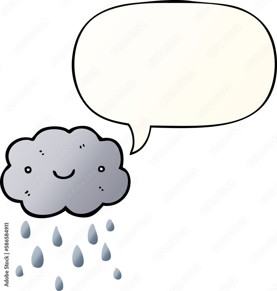 cute cartoon cloud and speech bubble in smooth gradient style cute cartoon cloud and speech bubble in smooth gradient style