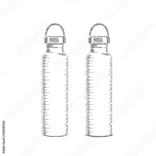 Dibujo bosquejo de botella para agua