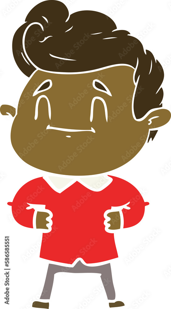 happy flat color style cartoon man happy flat color style cartoon man