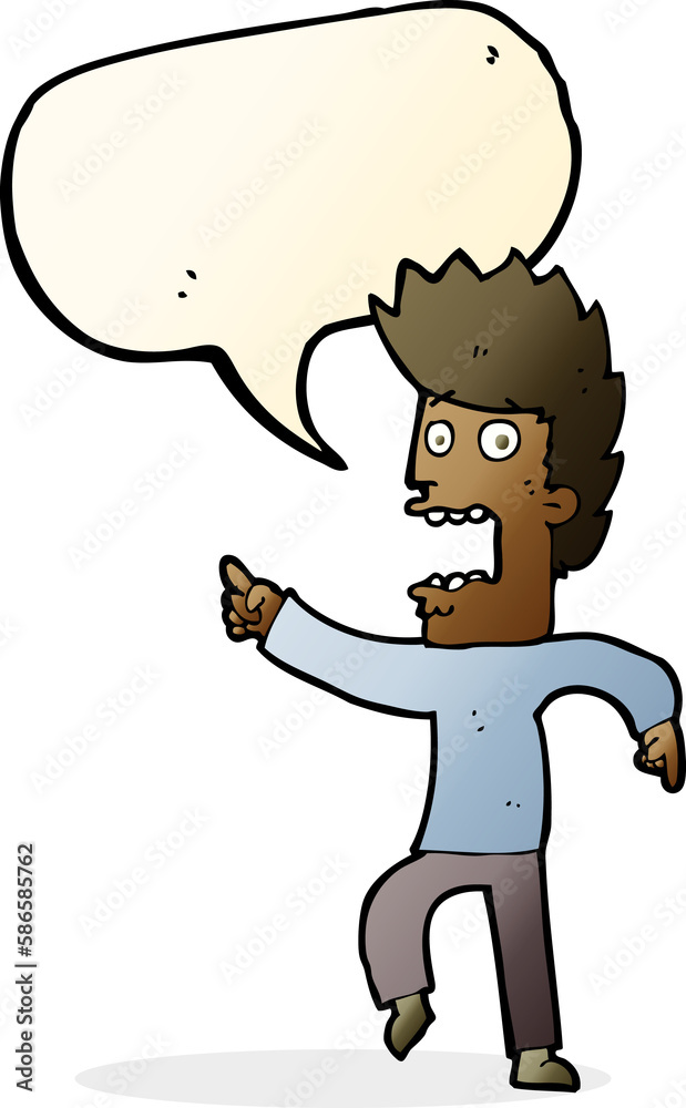 cartoon terrified man with speech bubble cartoon terrified man with speech bubble