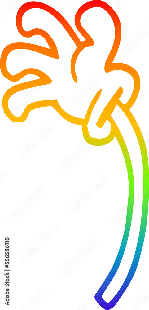 Obraz premium rainbow gradient line drawing cartoon hand gestures