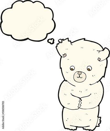 cute cartoon polar bear with thought bubble