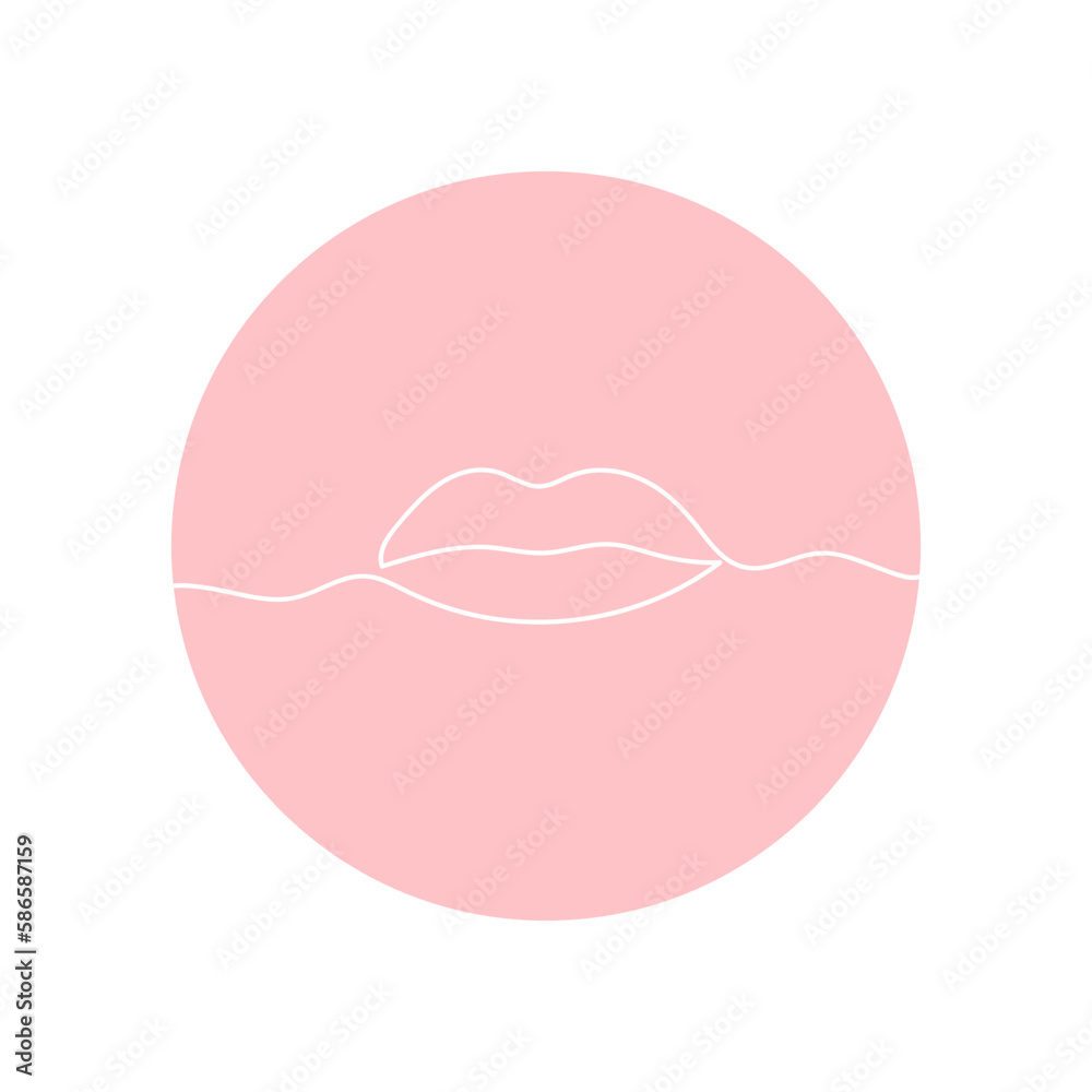 Single one line drawing lips anatomy. Human organ illustration. Medical concept. Single one line drawing lips anatomy. Human organ illustration. Medical concept.