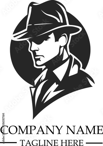 The man of detective logo design icon.