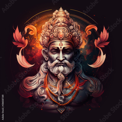lord Brahma india culture holy god illustration