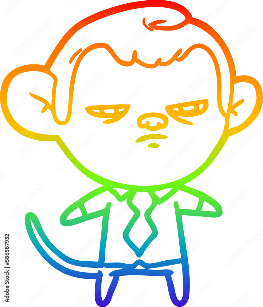 rainbow gradient line drawing cartoon monkey rainbow gradient line drawing cartoon monkey