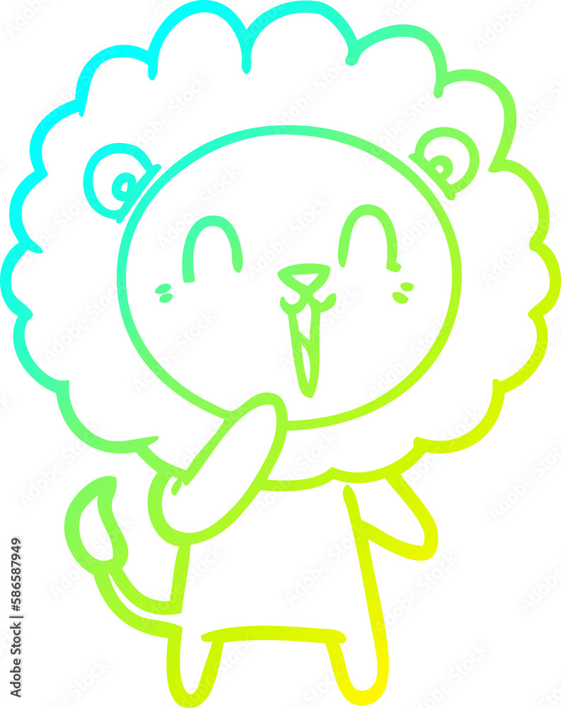 cold gradient line drawing laughing lion cartoon cold gradient line drawing laughing lion cartoon