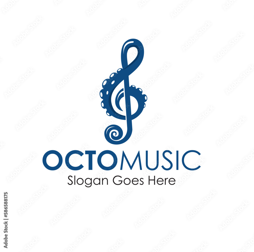 Fototapeta premium octo music logo design concept