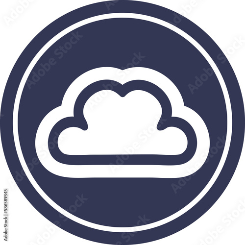 simple cloud circular icon