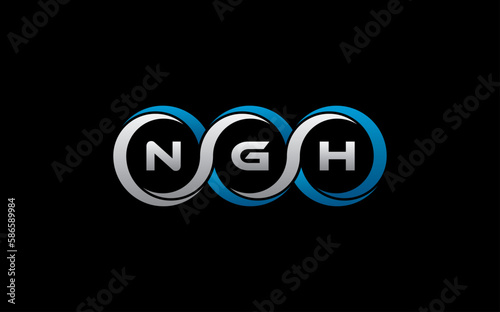 NGH Letter Initial Logo Design Template Vector Illustration photo