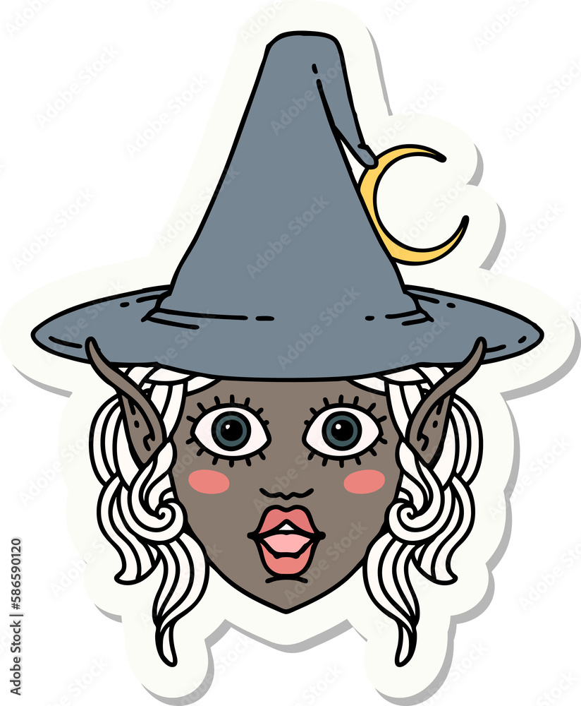 elf mage character face sticker