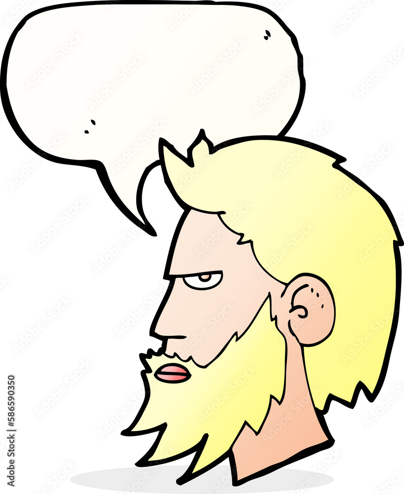 cartoon man with beard with speech bubble cartoon man with beard with speech bubble