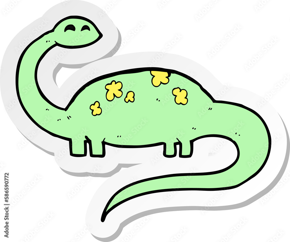 Obraz premium sticker of a cartoon dinoaur