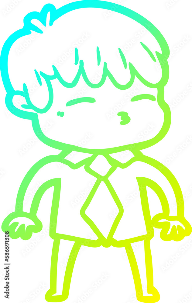 cold gradient line drawing cartoon curious boy cold gradient line drawing cartoon curious boy
