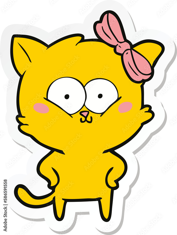 sticker of a cartoon cat sticker of a cartoon cat