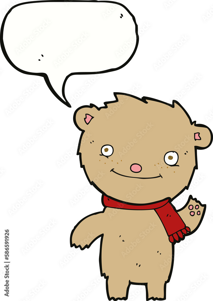 cartoon cute teddy bear with speech bubble cartoon cute teddy bear with speech bubble