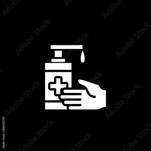 Hand Sanitizer icon. Simple element from new normality collection  isolated on black background 