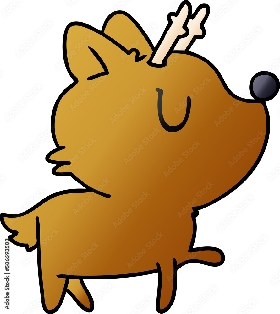 gradient cartoon of kawaii cute deer gradient cartoon of kawaii cute deer