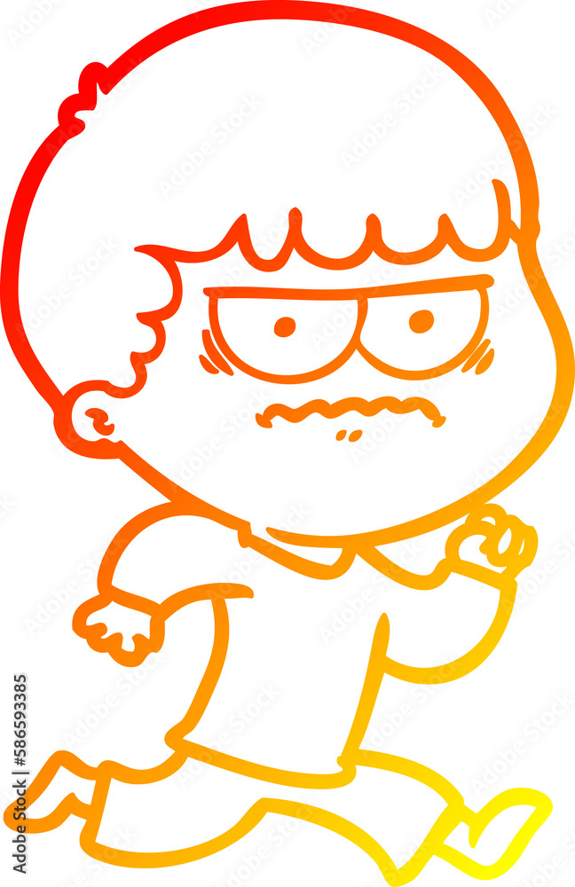 warm gradient line drawing cartoon angry man warm gradient line drawing cartoon angry man