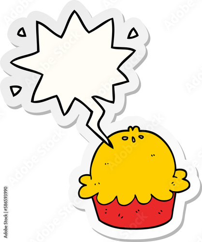 cartoon pie and speech bubble sticker