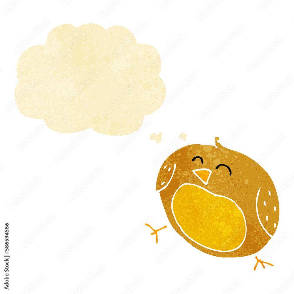 cartoon bird with thought bubble cartoon bird with thought bubble