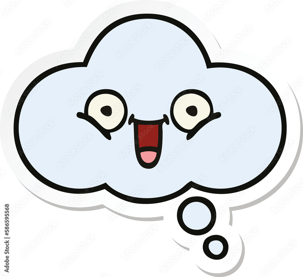 sticker of a cute cartoon thought bubble sticker of a cute cartoon thought bubble
