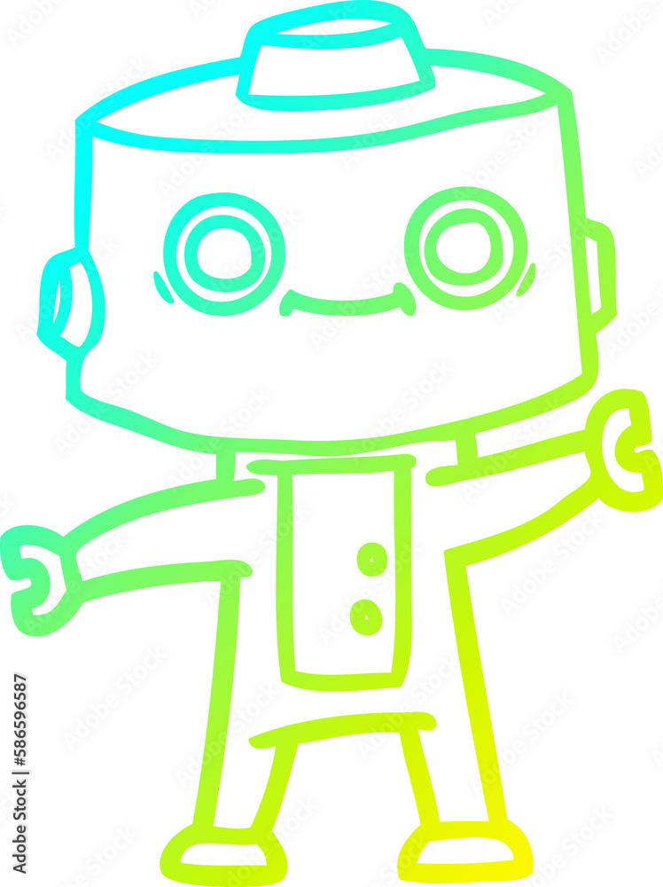 cold gradient line drawing cartoon robot cold gradient line drawing cartoon robot