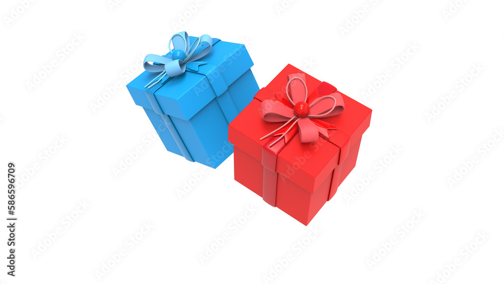 Obraz premium gift box top view without shadow 3d render